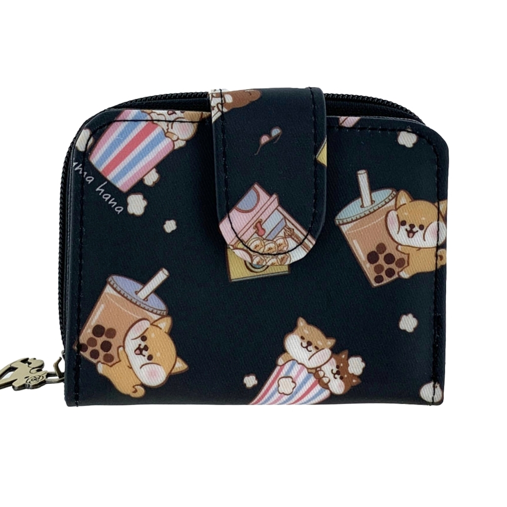 Waterproof Shiba Inu Snap Fold Short Wallet Coin Purse